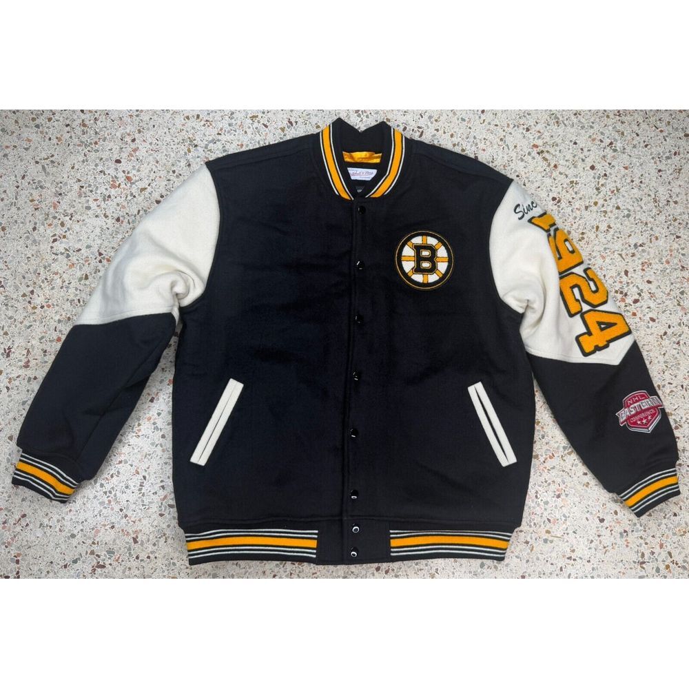 Mitchell & Ness NHL Boston Bruins History Varsity‎ Jacket Size Large
